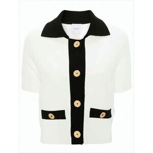 Patou Textured Cropped Jacket With Gold Accents - NWT